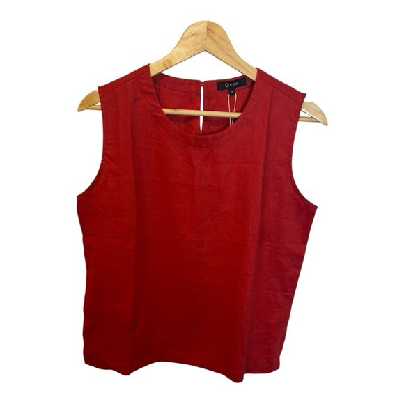 Quince 100% European Linen Tank Chile Red Size Small Classic Quiet Luxury NWT - Picture 4 of 10